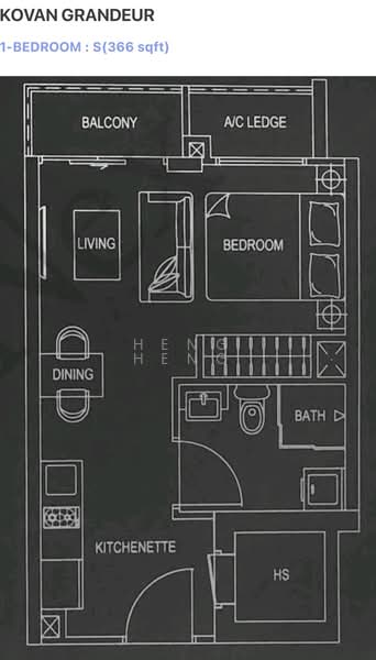 Kovan Grandeur, 118 Tampines Road, 1 Bedroom, 366 sqft, Condominium For Rent, by Heng Heng, 24523245 - PropertyGuru.com.sg