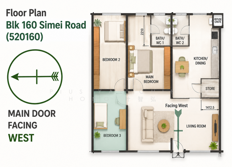 160 Simei Road, 160 Simei Road, Room Rental, 150 sqft, HDB Flat For Rent, by Pius Yap Chih Hong 叶智弘, 24558416 - PropertyGuru.com.sg