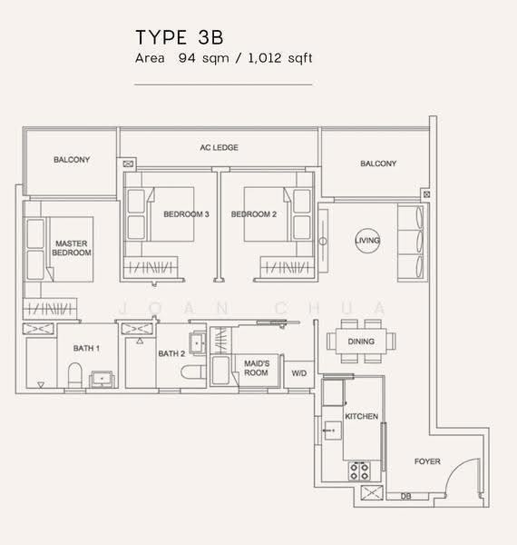 Urban Treasures, 205 Jalan Eunos, Eunos / Geylang / Paya Lebar, 3 Bedrooms, 1,012 sqft, Condominium For Rent, by Joan Chua, 24560163 - PropertyGuru.com.sg