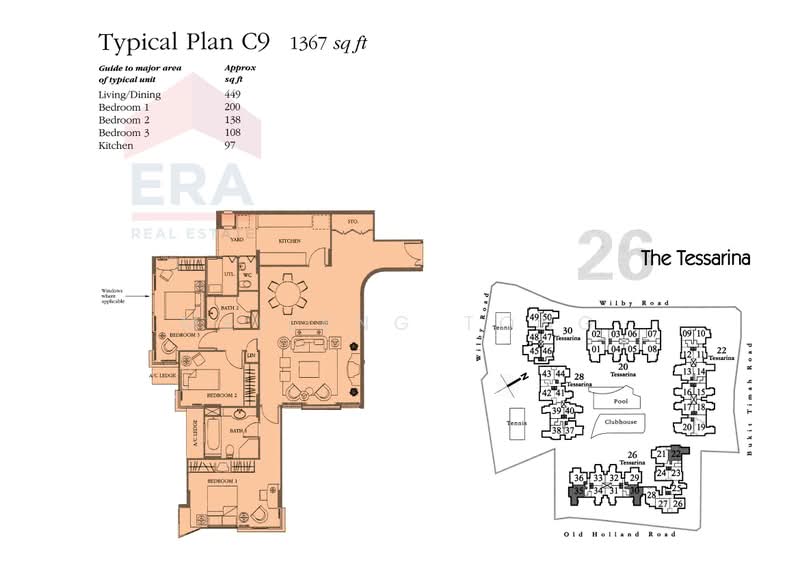 The Tessarina, 26 Wilby Road, 3 Bedrooms, 1,360 sqft, Condominium For Rent, by Meileng Tong, 24568276 - PropertyGuru.com.sg