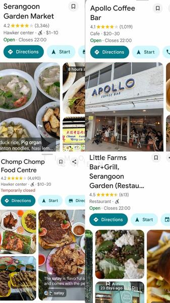 Famous hawker centres for hosting or daily meals.