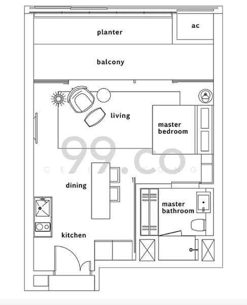 OUE Twin Peaks, 33 Leonie Hill Road, 1 Bedroom, 571 sqft, Condominium For Rent, by Celine Kong, 24572120 - PropertyGuru.com.sg