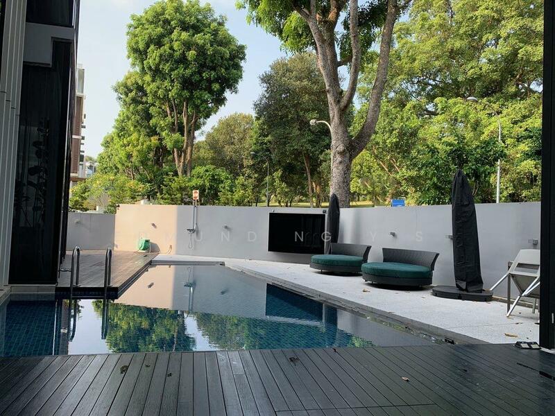 Indulge in leisurely outdoor living with the enticing pool and lounge area.