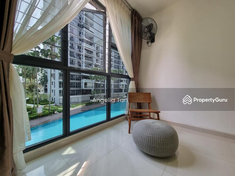 Pool view from bedroom one