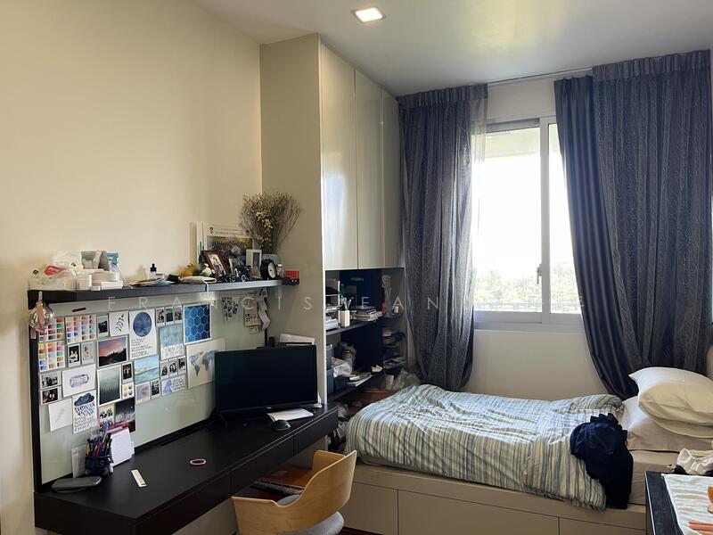 2nd Bedroom showing platform storage bed and wall storage.