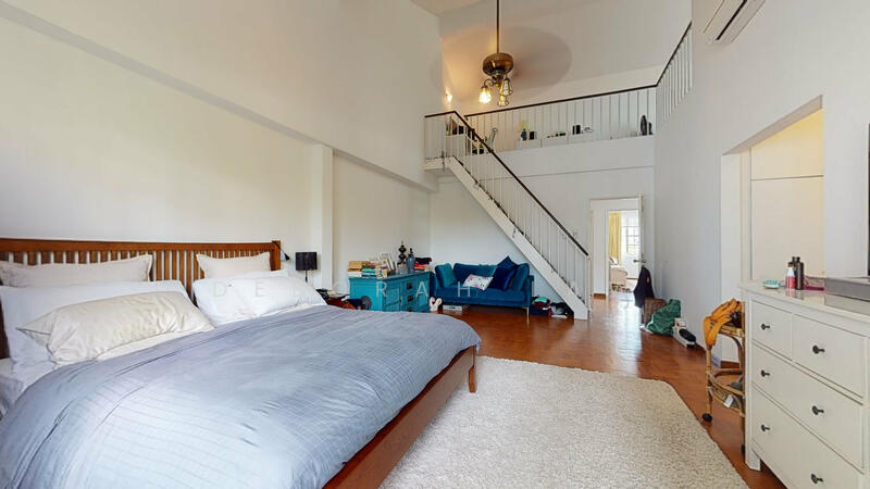 Elegant Bukit Timah Semi- D with pool 4 + helpers, Jalan Pandan, 4 Bedrooms, 3,300 sqft, Semi-Detached House For Rent, by Deborah Law, 24634579 - Master Bedroom with mezzanine office area - PropertyGuru.com.sg