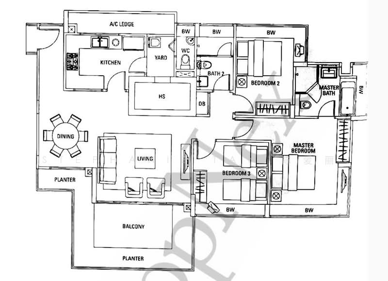 Waterford Residence, 21 Kim Yam Road, 3 Bedrooms, 1,421 sqft, Condominium For Rent, by Stephanie Tan 陈爱丽, 24648056 - PropertyGuru.com.sg