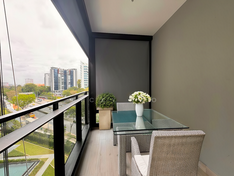 This is virtual staging picture of the balcony