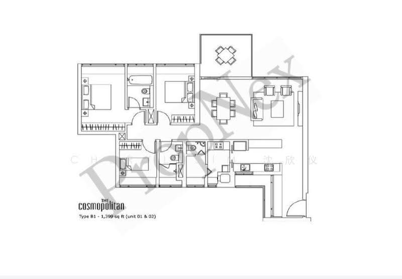 The Cosmopolitan, 200 Kim Seng Road, Orchard / River Valley, 3 Bedrooms, 1,399 sqft, Condominium For Rent, by Cheryl Sim 沈欣仪, 24726687 - PropertyGuru.com.sg