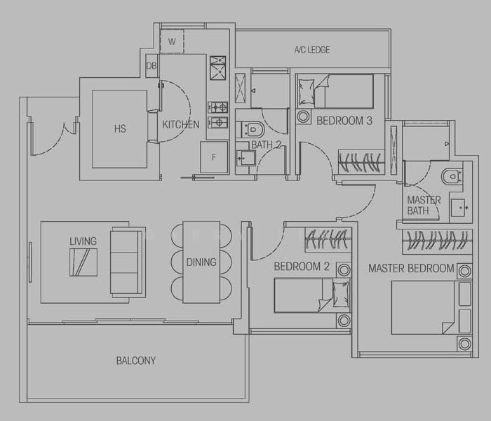 Hedges Park Condominium, 87 Flora Drive, 3 Bedrooms, 1,001 sqft, Condominium For Rent, by Garry Lew, 24733035 - PropertyGuru.com.sg