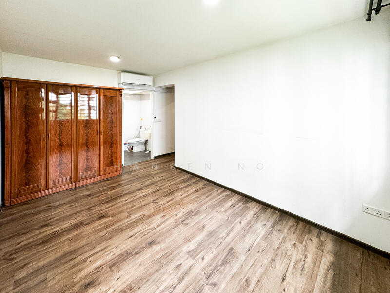 Master bedroom with attached bathroom