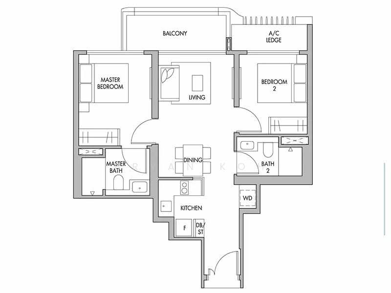 The Tre Ver, 68 Potong Pasir Avenue 1, 2 Bedrooms, 700 sqft, Condominium For Rent, by Bryan Koh, 24743110 - PropertyGuru.com.sg