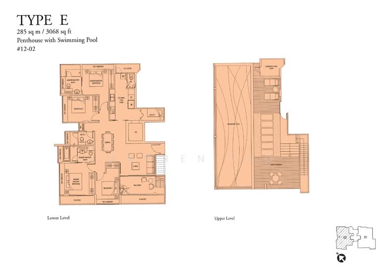 For Rent ❤️Botanic Gardens 4 Br Penthouse with Roof Terrace & Swimming Pool❤️