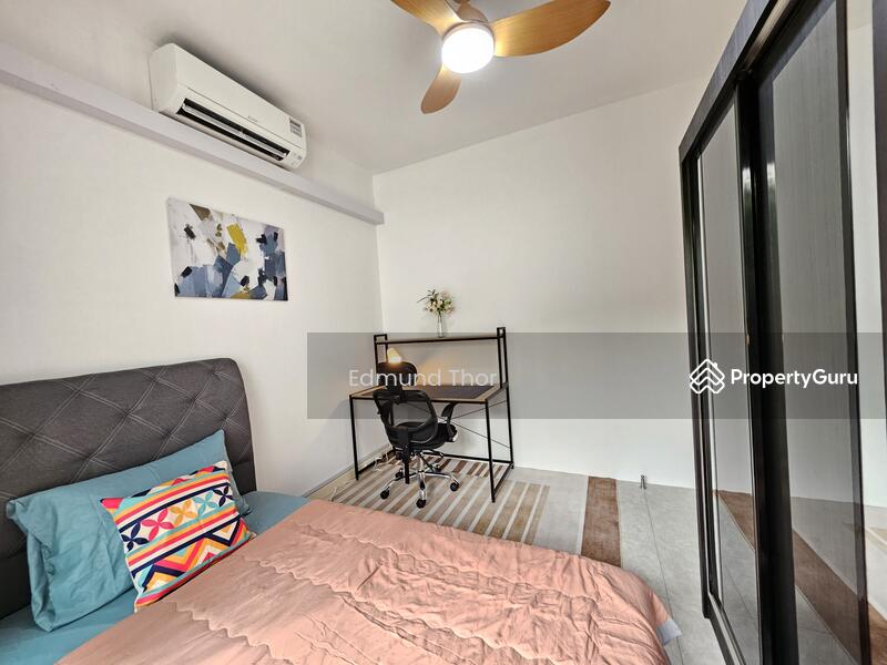 with study table, chair and lamp