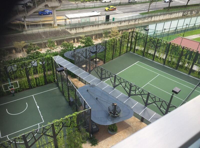 Tennis court and half basket ball court