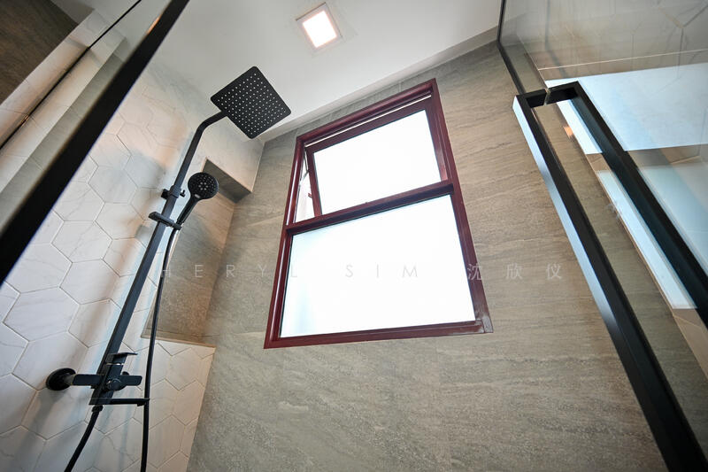 renovated master bathroom