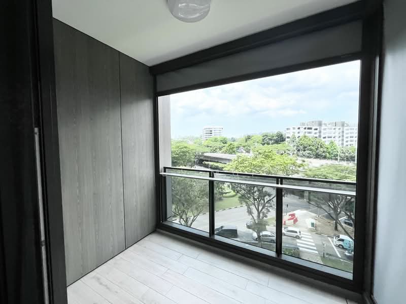Leedon Green, 34 Leedon Heights, 1 Bedroom, 581 sqft, Condominium For Rent, by Mui Mui, 24892721 - Balcony w Auto blinds - PropertyGuru.com.sg