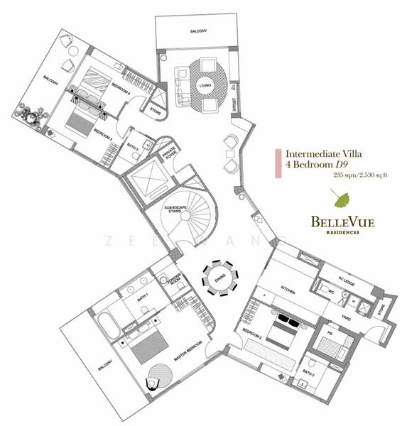 Belle Vue Residences, 25 Oxley Walk, 4 Bedrooms, 2,530 sqft, Condominium For Rent, by Zee Wang, 24896819 - PropertyGuru.com.sg