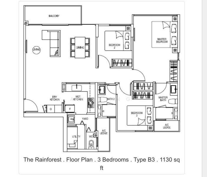 The Rainforest, 343 Choa Chu Kang Avenue 3, Dairy Farm / Bukit Panjang / Choa Chu Kang, 3 Bedrooms, 1,130 sqft, Executive Condominium For Rent, by Anne Ng, 24903188 - PropertyGuru.com.sg
