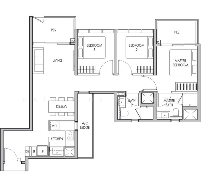 Sengkang Grand Residences, 82 Compassvale Bow, 3 Bedrooms, 936 sqft, Condominium For Rent, by Catherine Lim, 24912637 - PropertyGuru.com.sg