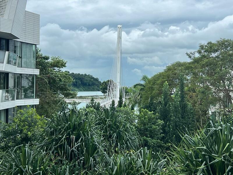 lush greenery view towards Keppel Island from bedroom & its adjoining balcony