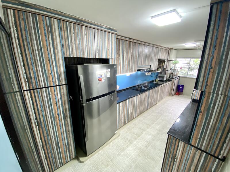 Modern kitchen with plenty of storage.