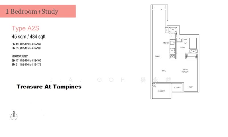 Treasure at Tampines, 47 Tampines Lane, 1 Bedroom, 484 sqft, Condominium For Rent, by J.A. Goh 吴永益, 24928716 - PropertyGuru.com.sg