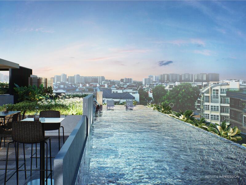 Pool, BBQ and lounge area located on Roof Terrace