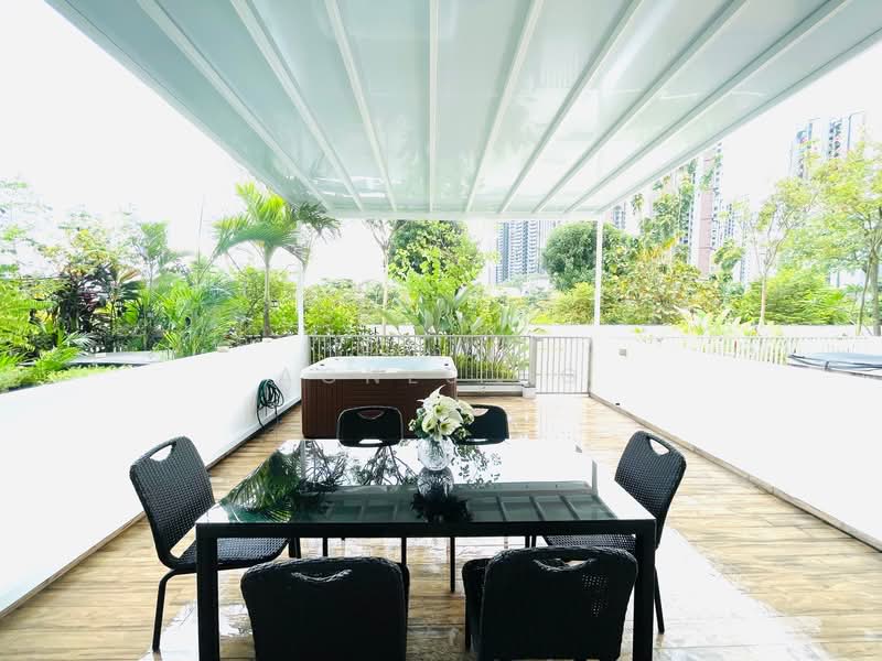NEWest, 3 West Coast Drive, 4 Bedrooms, 2,863 sqft, Apartment For Rent, by Agnes Ng, 24995647 - Open Patio at Garage Level with Private Jacuzzi and outdoor dining set.  - PropertyGuru.com.sg