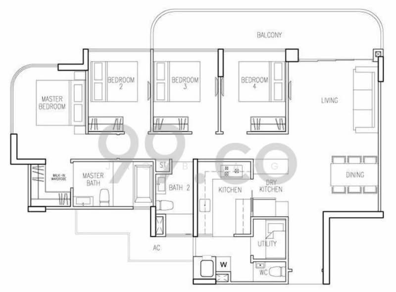 Riversound Residence, 5 Sengkang East Avenue, 4 Bedrooms, 1,400 sqft, Condominium For Rent, by Jacob Yang, 25069491 - PropertyGuru.com.sg