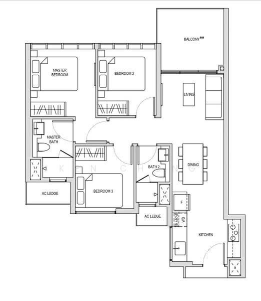 Affinity At Serangoon, 18 Serangoon North Avenue 1, 3 Bedrooms, 850 sqft, Condominium For Rent, by Ken CHONG, 25070987 - PropertyGuru.com.sg