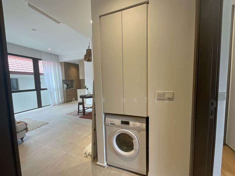 Atlassia, 30 Joo Chiat Place, 2 Bedrooms, 687 sqft, Condominium For Sale, by Marie Gates, 25076434 - Combination SMEG washer and dryer plus utility cabinet - PropertyGuru.com.sg
