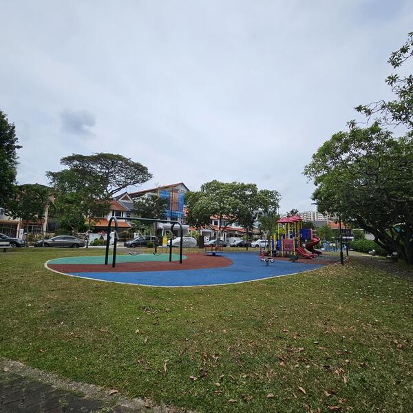 Children playground simply across the house