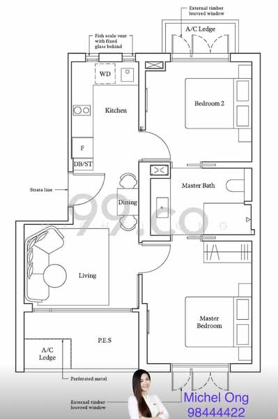 Avenue South Residence, 7 Silat Avenue, 2 Bedrooms, 657 sqft, Condominium For Rent, by Michel Ong, 25079956 - PropertyGuru.com.sg