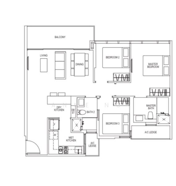 Sims Urban Oasis, 8 Sims Drive, 3 Bedrooms, 958 sqft, Condominium For Rent, by Anne Ng, 25099031 - PropertyGuru.com.sg