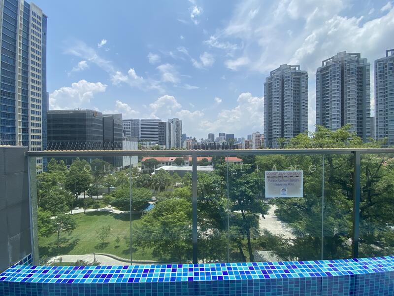 Park view from the pool.