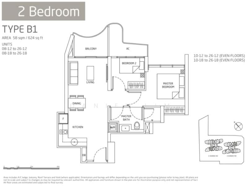 Queens Peak, 1 Dundee Road, 2 Bedrooms, 624 sqft, Condominium For Rent, by Daniel Lim, 25117244 - PropertyGuru.com.sg