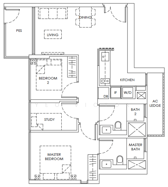 Mont Botanik Residence, 1 Jalan Remaja, 2 Bedrooms, 775 sqft, Condominium For Sale, by Yeo Victor, 25151382 - PropertyGuru.com.sg