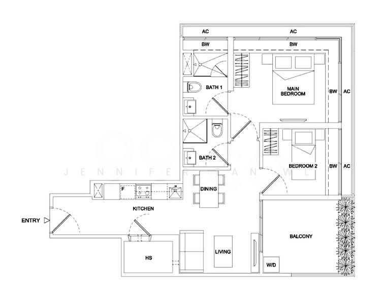 Regent Residences, 1091 Serangoon Road, 2 Bedrooms, 818 sqft, Condominium For Rent, by Jennifer Tan WL 陈慧莲, 25169511 - PropertyGuru.com.sg
