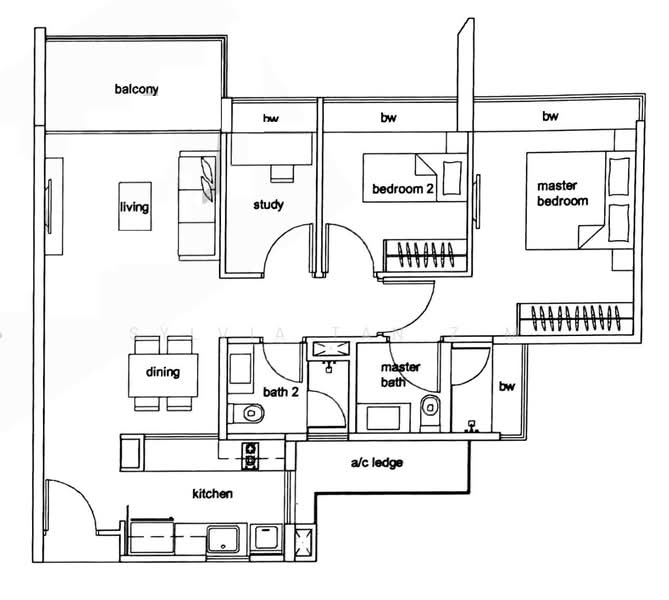 Hundred Trees, 93 West Coast Drive, 3 Bedrooms, 1,164 sqft, Condominium For Rent, by Sylvia Tan Z M, 25191208 - PropertyGuru.com.sg