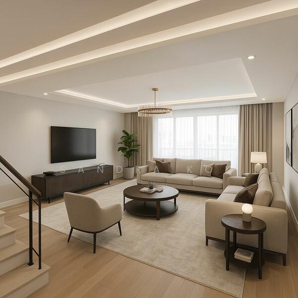 Virtual renovated look of the living room