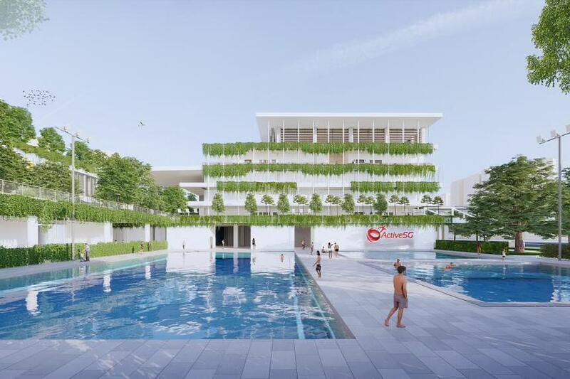 Sheltered tennis court, diving pool, badminton courts, library..