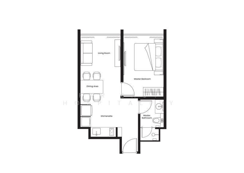 Quincy House Singapore, 5 Holland Village Way, Tanglin / Holland / Bukit Timah, Studio, 247 sqft, Apartment For Rent, by Far East Hospitality, 25225389 - 1 Bedroom Deluxe Floor Plan - PropertyGuru.com.sg