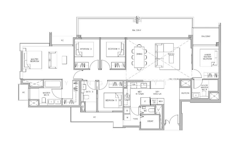 Juniper Hill, 39 Ewe Boon Road, 5 Bedrooms, 2,217 sqft, Condominium For Rent, by Yang Chuyi, 25272735 - PropertyGuru.com.sg