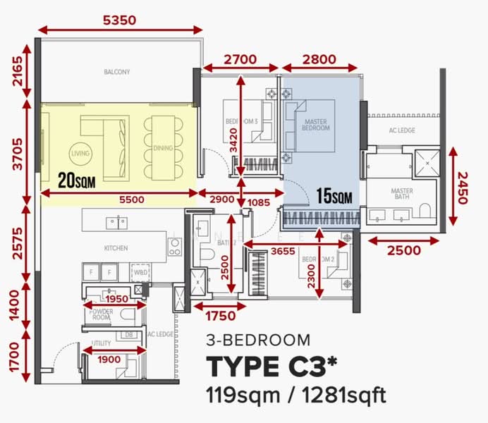 The Atelier, 2 Makeway Avenue, 3 Bedrooms, 1,281 sqft, Condominium For Rent, by Jane Ee, 25281399 - PropertyGuru.com.sg