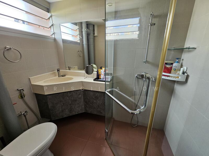 Bathroom with separate shower area