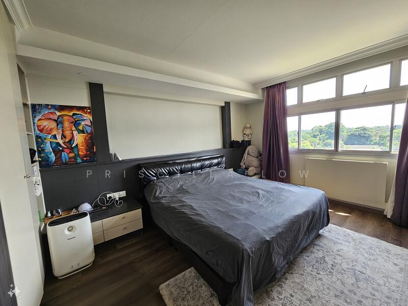 Master room with side tables, king-size bed and wardrobes. 