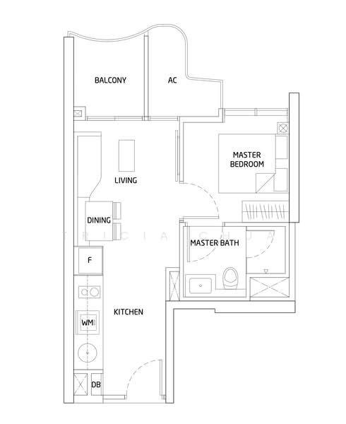 Queens Peak, 3 Dundee Road, 1 Bedroom, 431 sqft, Condominium For Rent, by Tricia Chua, 25289618 - PropertyGuru.com.sg