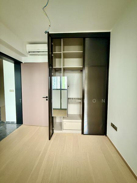 Compact wardrobe complete with pull out mirror