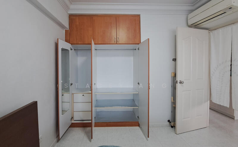Wardrobe within the room.